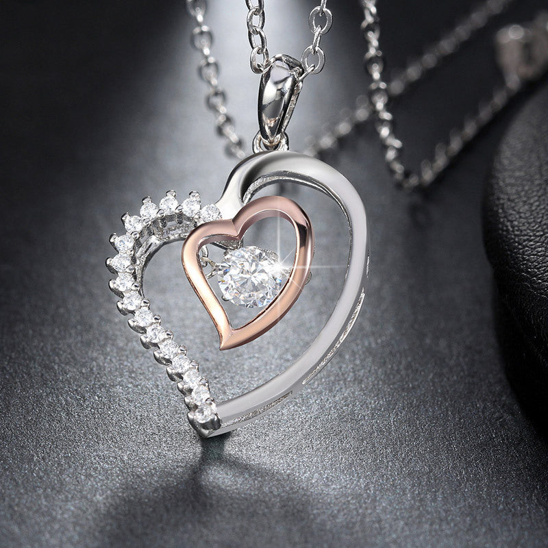Heart-shaped zircon jewelry beating heart